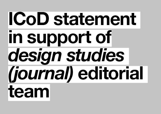 ICoD issues a letter of support to the design research society (journal)