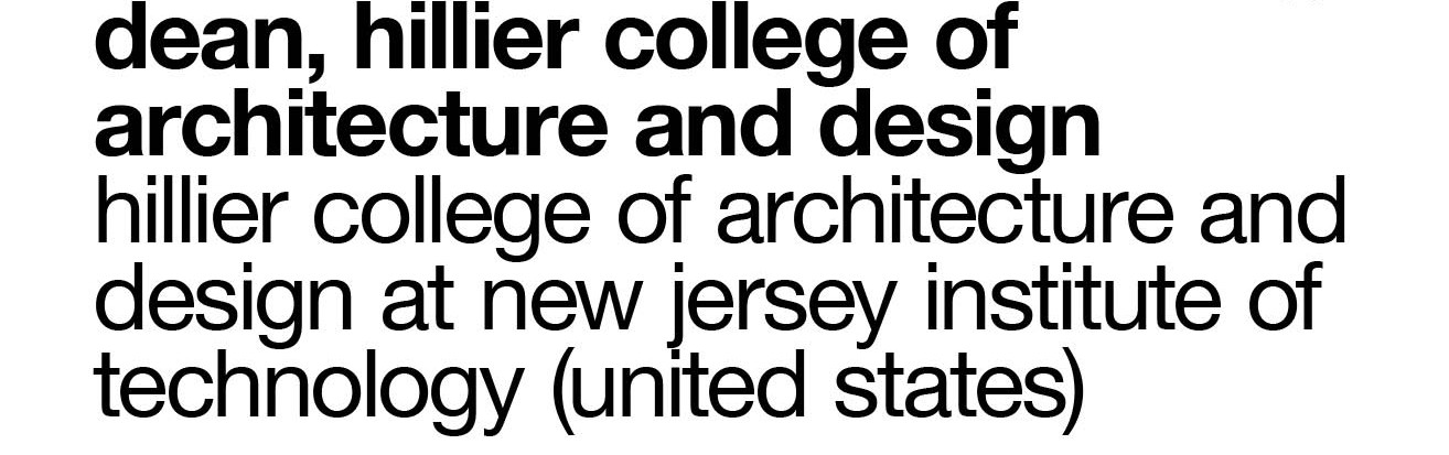 CC: dean, hillier college of architecture and design, new jersey institute of technology (NJIT)