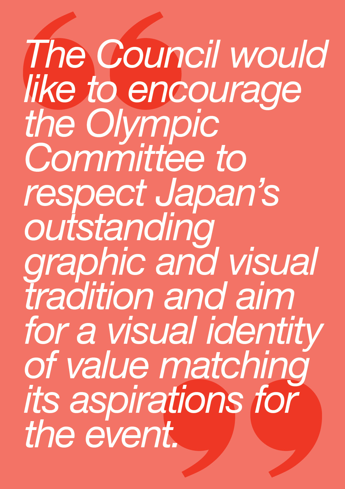 ICoD stands against crowd-sourced competition for the Tokyo Olympics 2020 logo