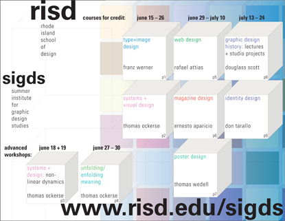 RHODE ISLAND SCHOOL OF DESIGN ANNOUNCES 2009 PROGRAMME FOR SUMMER INSTITUTE FOR GRAPHIC DESIGN STUDIES