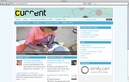 Vancouver (Canada) - Emily Carr University of Art + Design has announced the launch of the inaugural issue of CURRENT, an academic journal intent on demystifying the design process, which serves as an invaluable, sustainable contribution to an ongoing dis