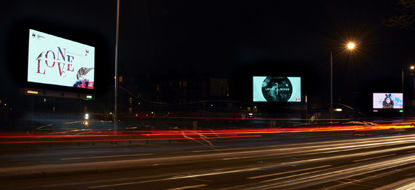 In partnership with JCDecaux in the United Kingdom, promising young designers from around the world, including the UK, the USA, Canada, China, South Korea, Mexico, Germany and Russia had their designs featured across the nine digital screens of the iconic