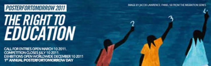 Paris (France) - The 2011 edition of Poster for Tomorrow, the Icograda-endorsed competition, has selected the right to education for all - irrespective of gender, religion or handicap - as its theme. Incredibly 121 million children worldwide are not in p