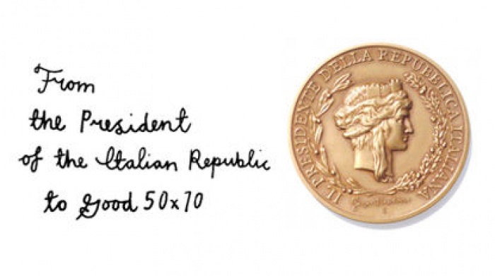 Milan (Italy) - After four years of social communication projects, Good50×70 has received a very special acknowledgment - a medal from the President of the Italian Republic. The award comes at one of the busiest moments for the Good 50x70 staff - the clo