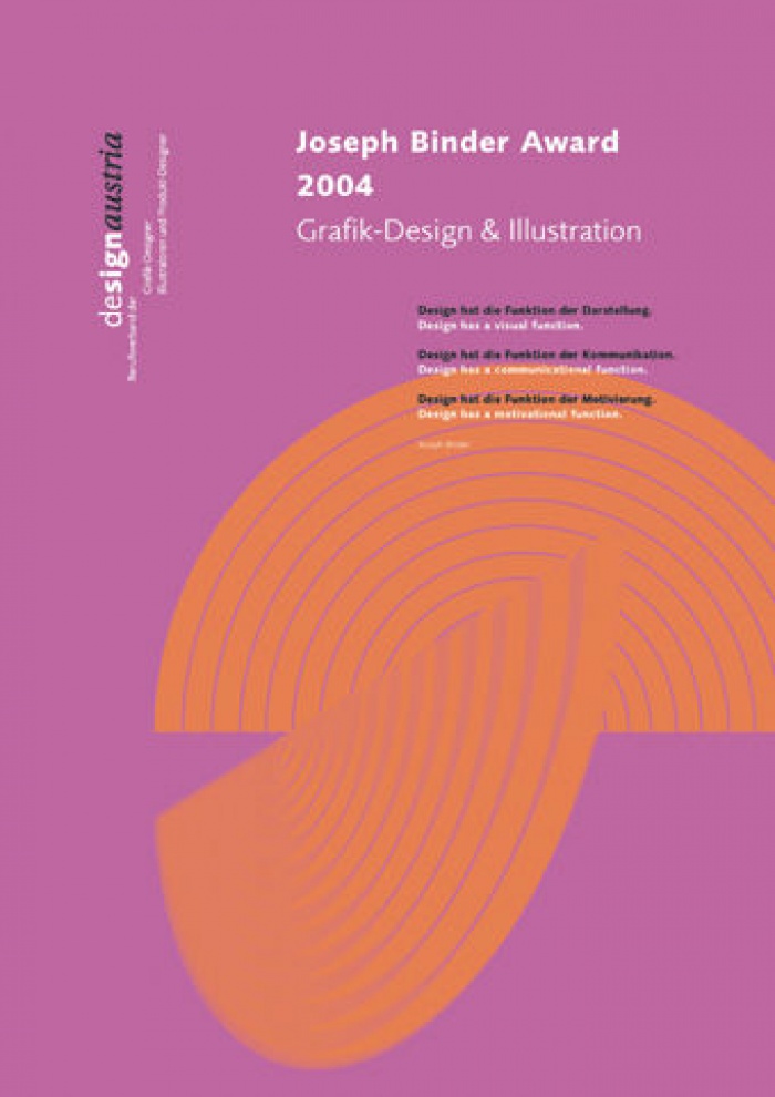 Brussels (Belgium) - Design Austria (DA), the Austrian professional association of graphic designers, illustrators and product designers, organises a yearly international competition, the Joseph Binder Award.