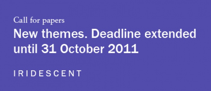 Montreal (Canada) - Iridescent: Icograda Journal of Design Research has extended the Call for Papers deadline for themes announced in March. Iridescent will continue to accept papers until 31 October 2011.