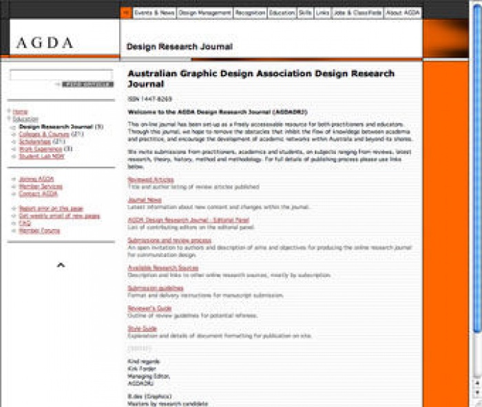 Brussels (Belgium) - Australian Graphic Design Association (AGDA) Design Research Journal invites article submissions for a special issue on the topic of Graphic Design/Visual Communication.