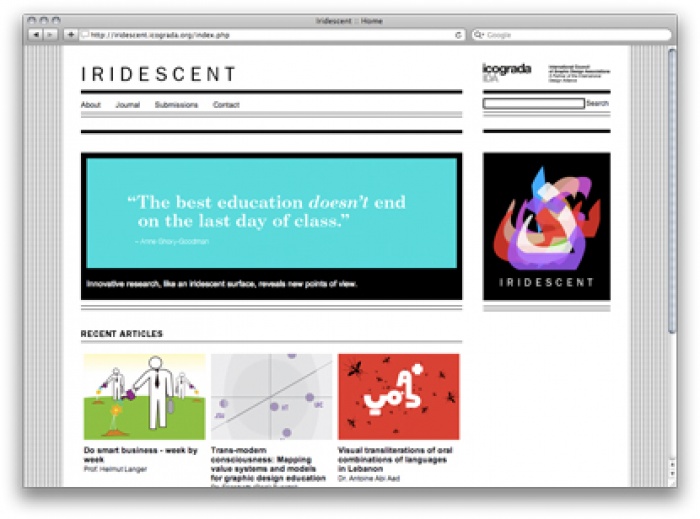 Montreal (Canada) - Icograda is introducing its newest initiative, Iridescent: Icograda Journal of Design Research, an online journal fulfilling the vision of the Icograda Design Education Manifesto.