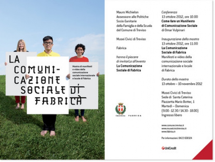 Treviso (Italy) Fabricas Creative Director of the Visual Communication department Omar Vulpinari, (Icograda Board of Directors, 2006 2012), will hold a conference on the topic of How to Create a Social Communication Poster, exploring communication